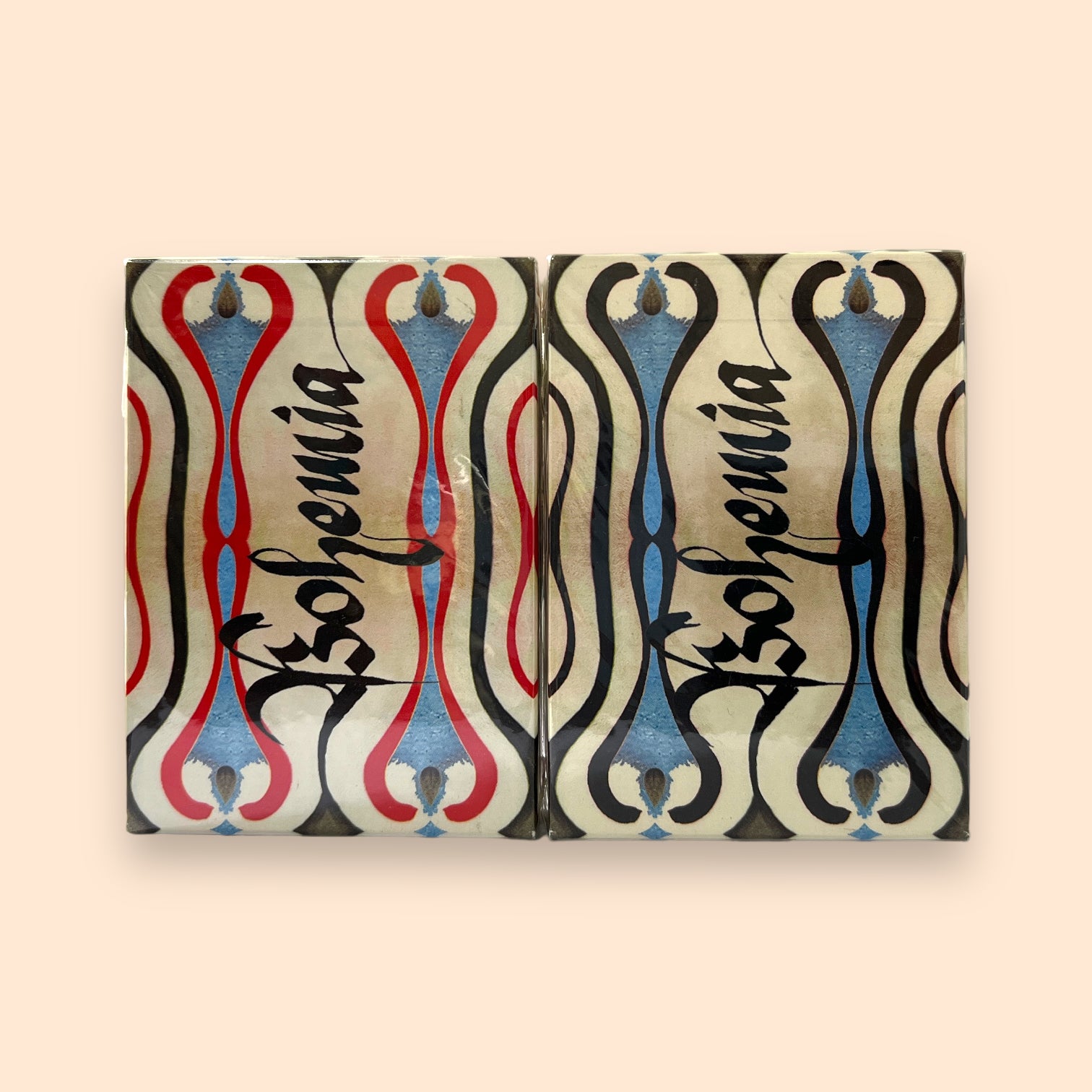 Bohemia Red & Blue Smooth Tuck Playing Cards Signed by Uusi