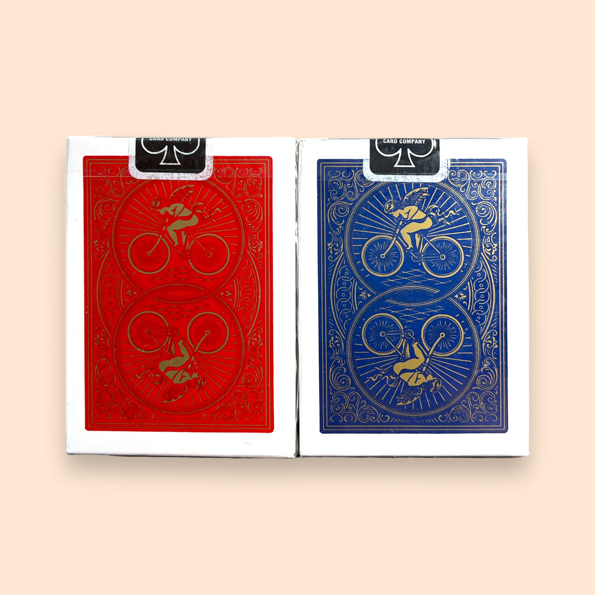 Bicycle Cupid Back Red/Gold + Blue/Gold Playing Cards