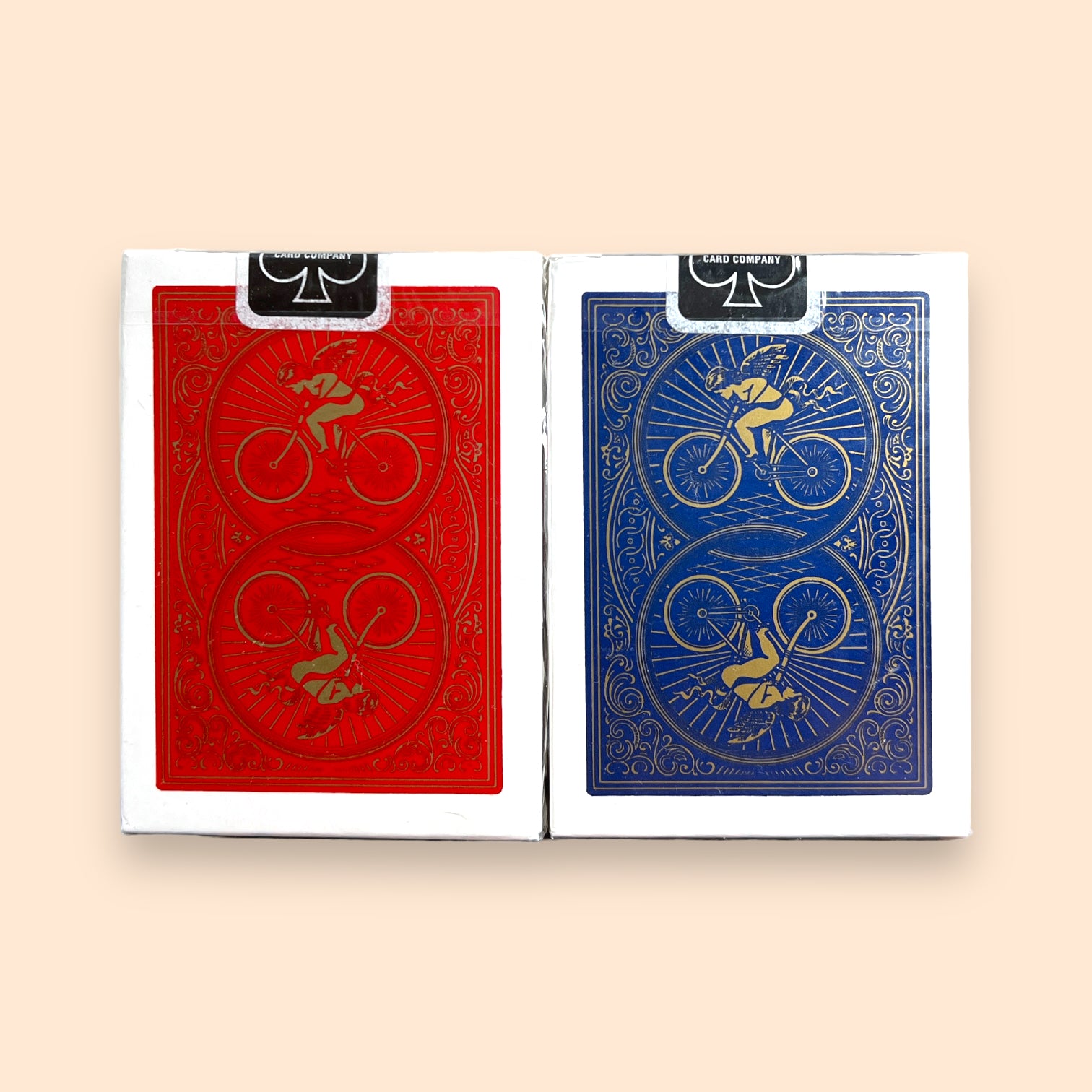 Bicycle Cupid Back Red/Gold + Blue/Gold Playing Cards