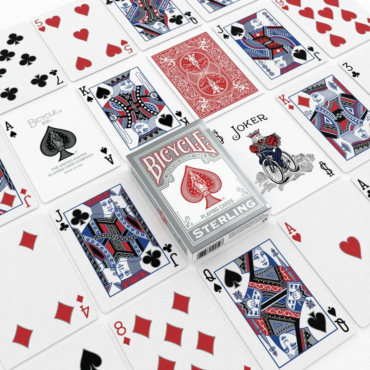 Bicycle Sterling Playing Cards – Red or Blue