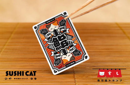 Sushi Cat Foil with Gilded Playing Cards