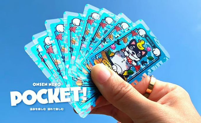 Onsen Neko POCKET Waterproof Travel-size Playing Cards Free Mini luggage