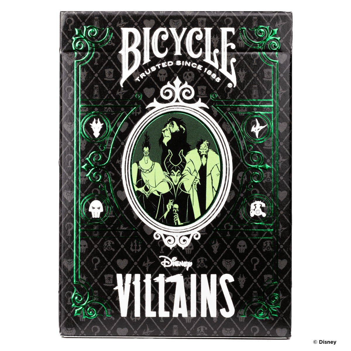 Disney Villains Inspired Playing Cards by Bicycle Green &amp; Purple