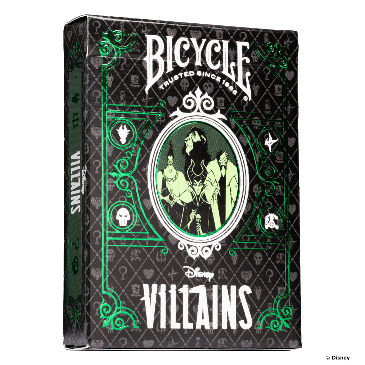 Disney Villains Inspired Playing Cards by Bicycle Green &amp; Purple