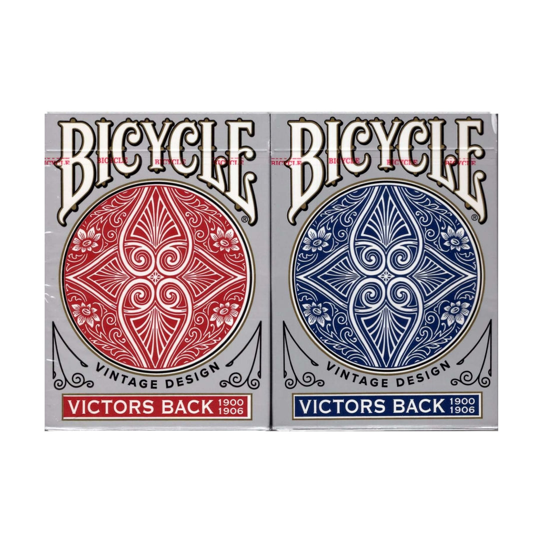 Bicycle Victors Back Vintage Design Playing Cards 2 Deck Set 1 Red &amp; 1 Blue