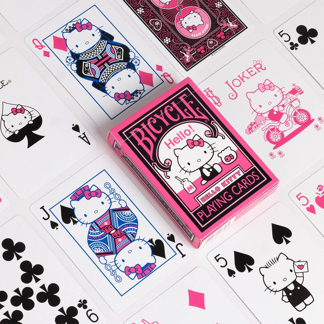 Bicycle Hello Kitty Playing Cards, Black &amp; Pink, Sanrio