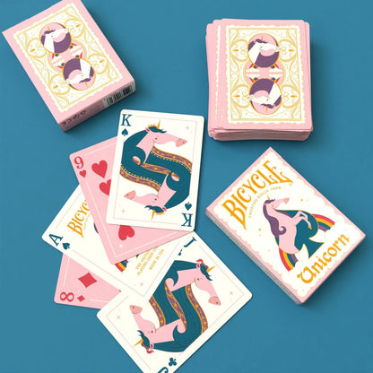 Bicycle Unicorn Pink Playing Cards