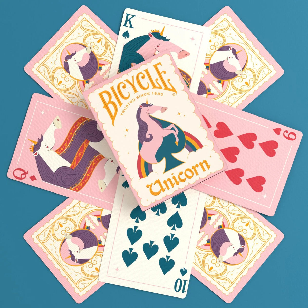 Bicycle Unicorn Pink Playing Cards