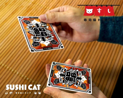 Sushi Cat Foil with Gilded Playing Cards