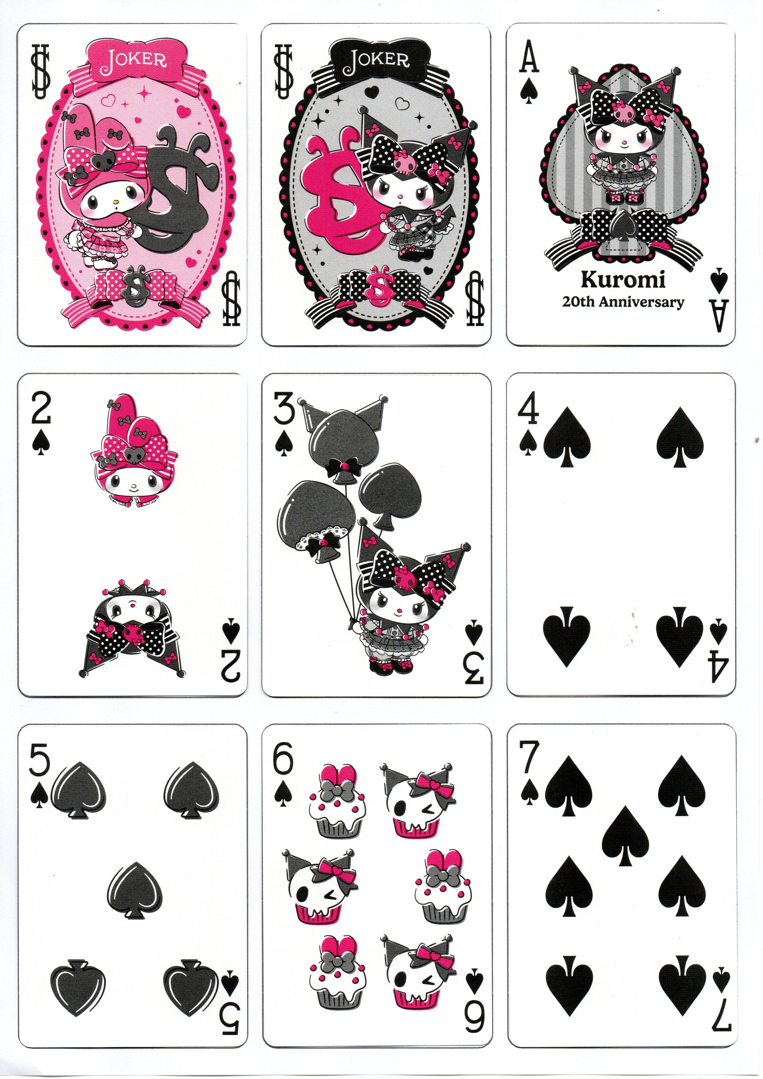 Bicycle My Melody 50th Anniversary and Kuromi 20th Anniversary Playing Cards by Sanrio