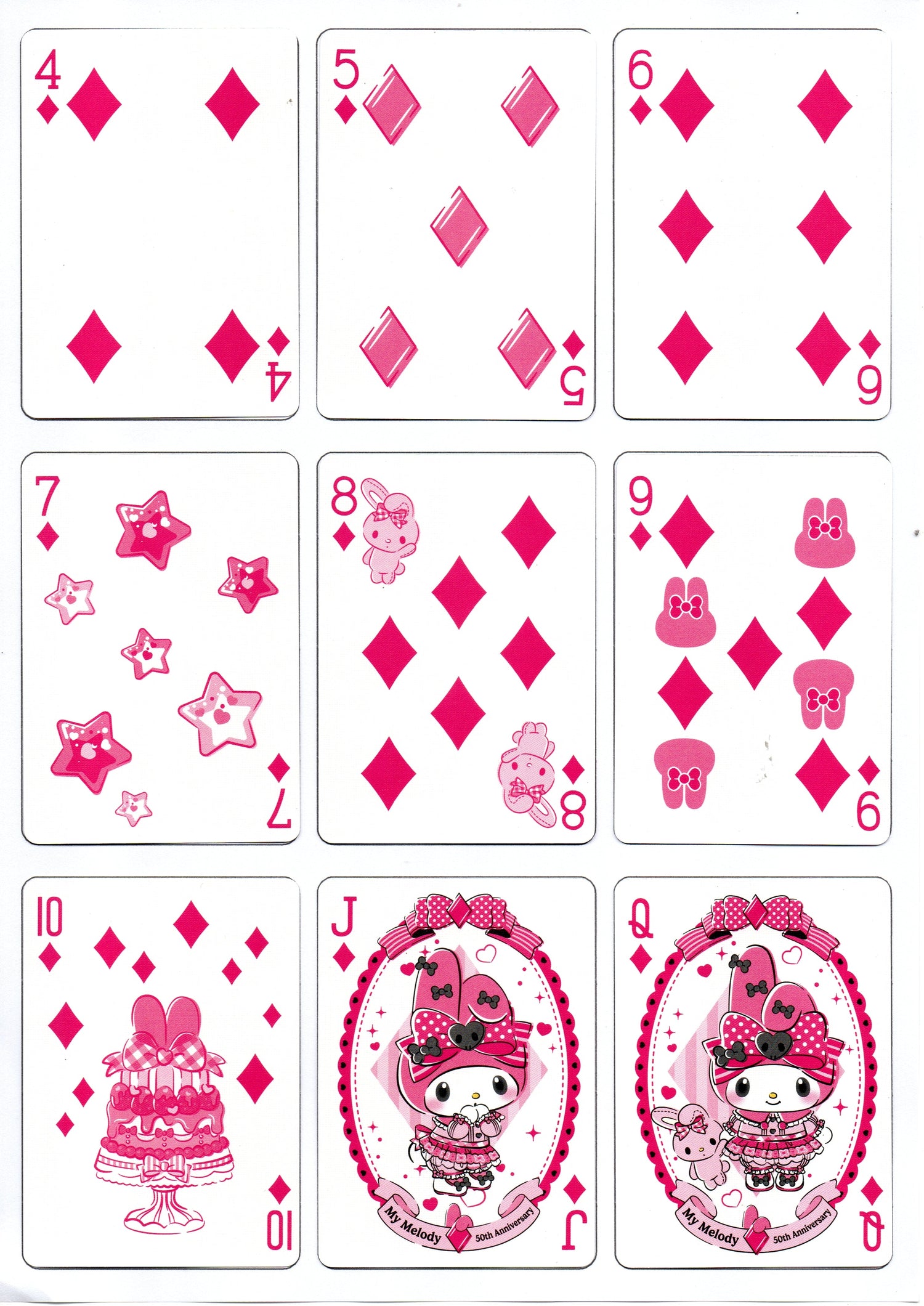 Bicycle My Melody 50th Anniversary and Kuromi 20th Anniversary Playing Cards by Sanrio