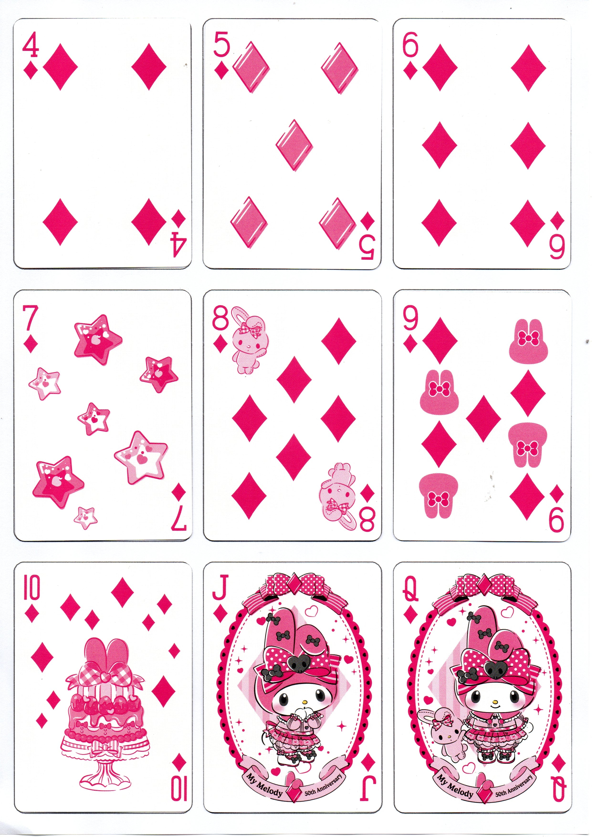 Bicycle My Melody 50th Anniversary and Kuromi 20th Anniversary Playing Cards by Sanrio