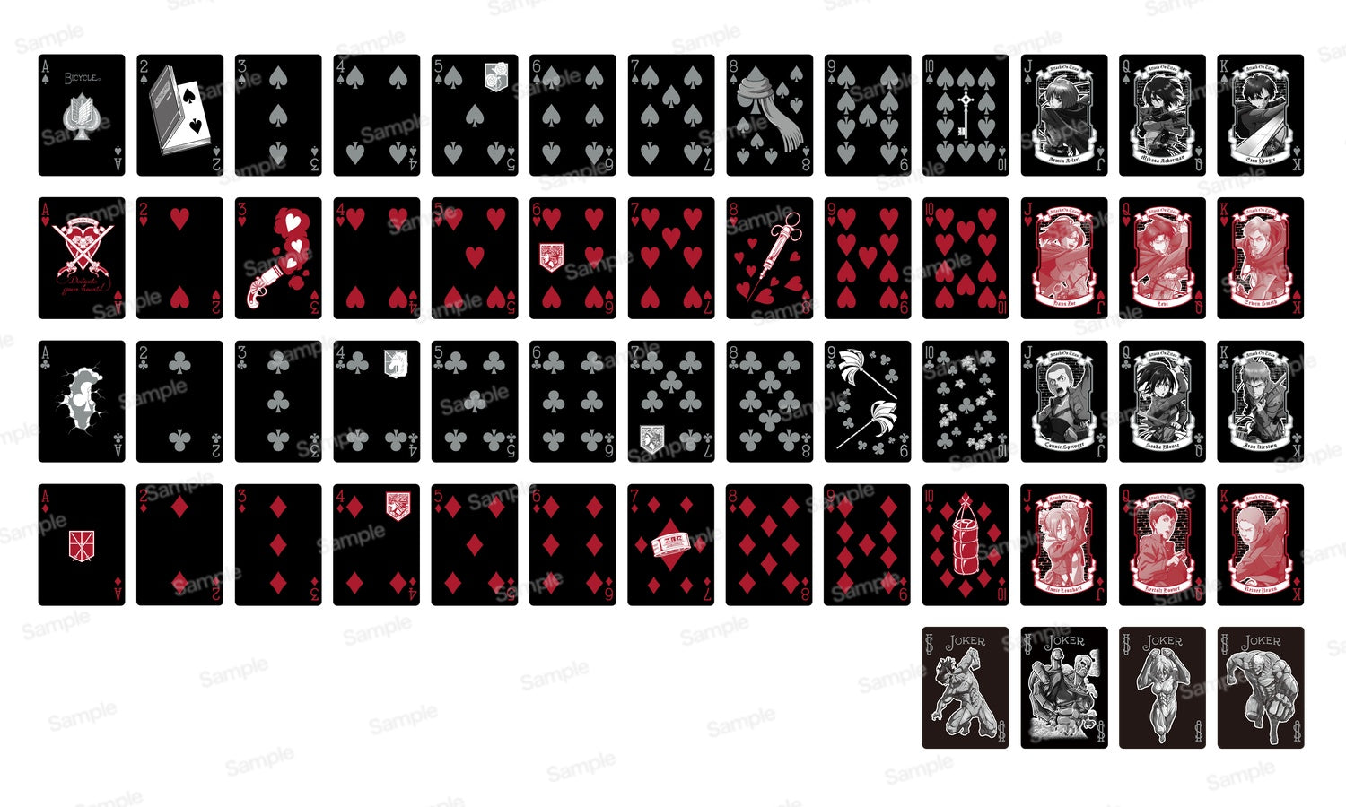 Bicycle Attack on Titan V2 Black Edition Shingeki no Kyojin Playing Cards Japan Manga