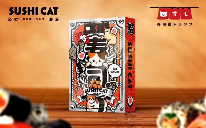 Sushi Cat Foil with Gilded Playing Cards