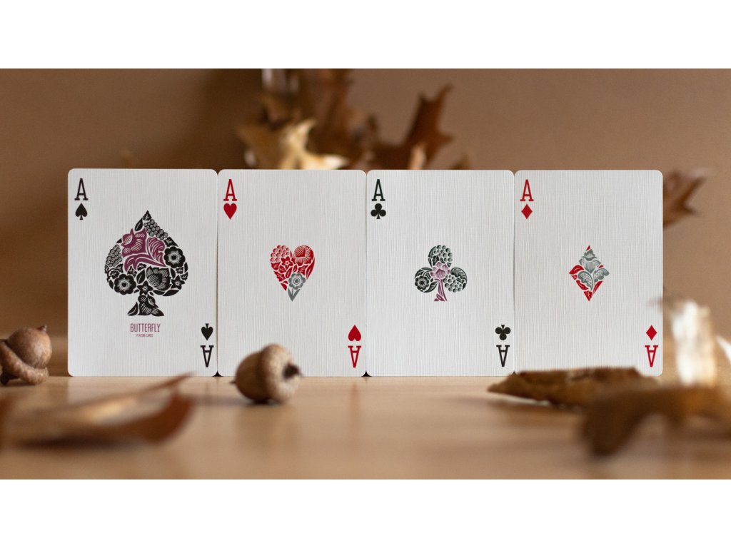 Butterfly Seasons Spring Summer Autumn Winter Marked Playing Cards by Ondrej Psenicka