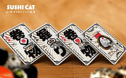 Sushi Cat Foil with Gilded Playing Cards