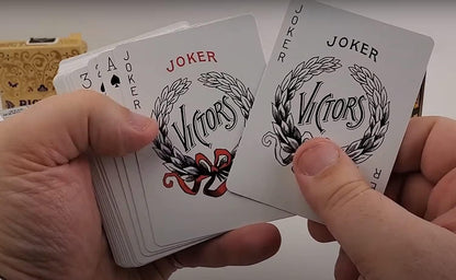 Bicycle Victors Back Vintage Design Playing Cards 2 Deck Set 1 Red &amp; 1 Blue