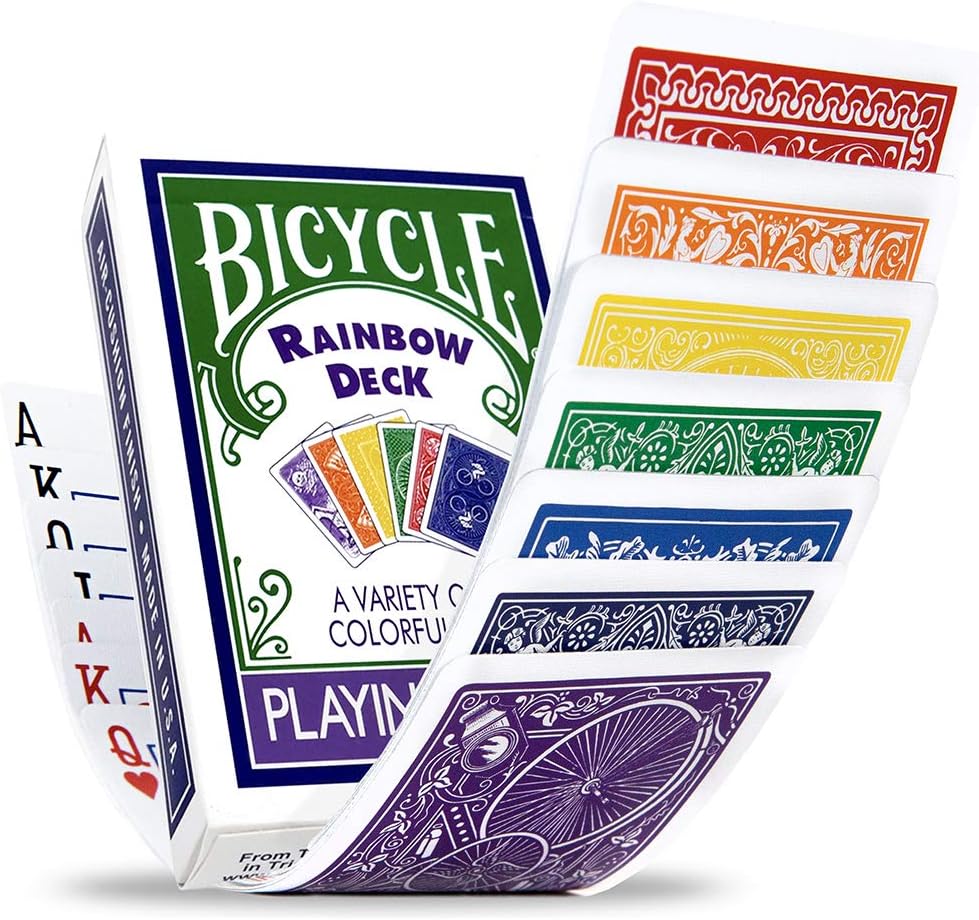 Bicycle Ultimate Rainbow Cards Deck - A Variety of 56 Colorful Backs