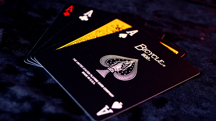 Bicycle Black Reverse Pink | Orange | Yellow | Red | Green Playing Cards