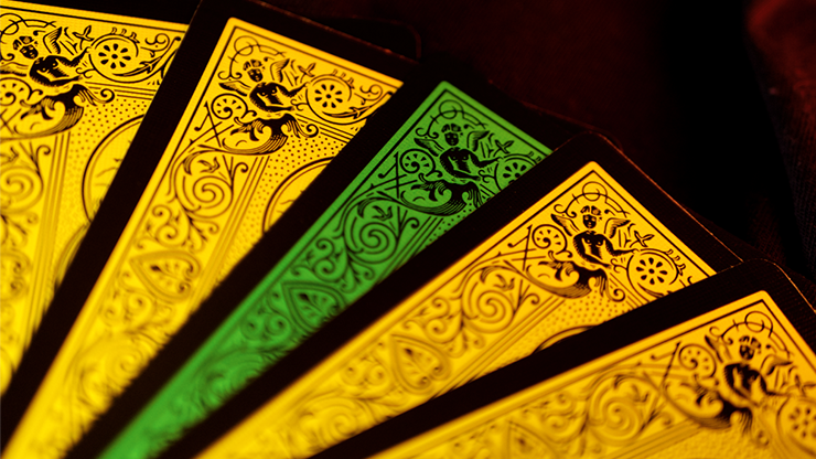 Bicycle Black Reverse Pink | Orange | Yellow | Red | Green Playing Cards