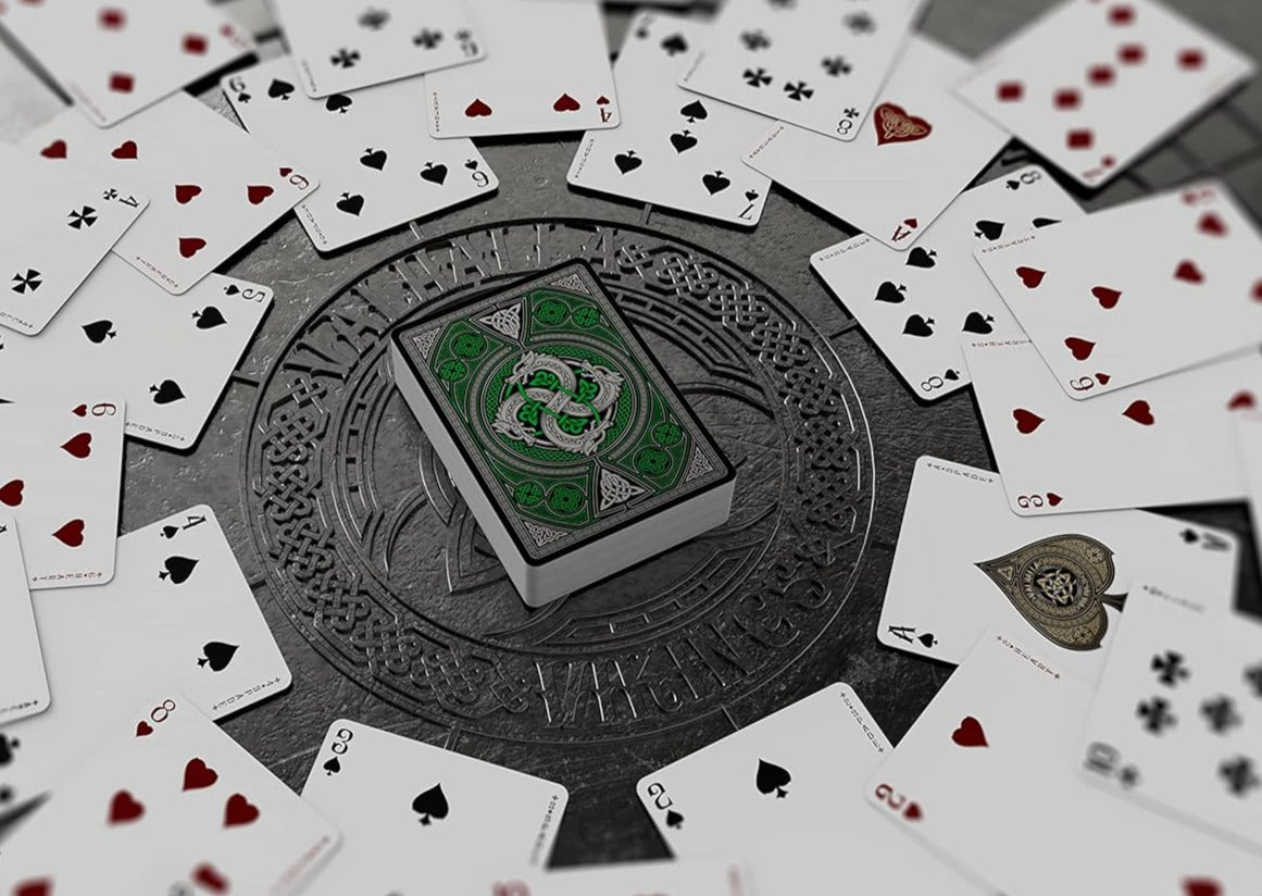 Valhalla Viking Emerald Green Playing Cards