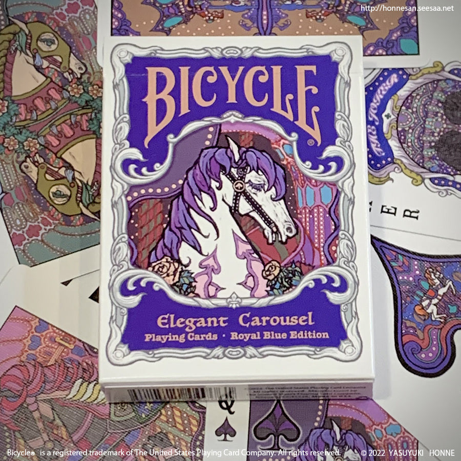 Bicycle Elegant Carousel Royal Blue Playing Cards
