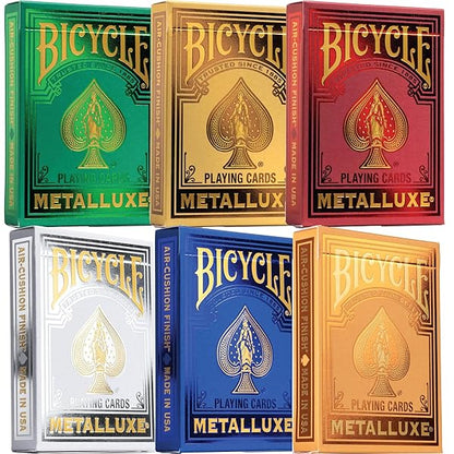 Bicycle Metalluxe Gold Silver Orange Red Green Blue Foil Playing Cards