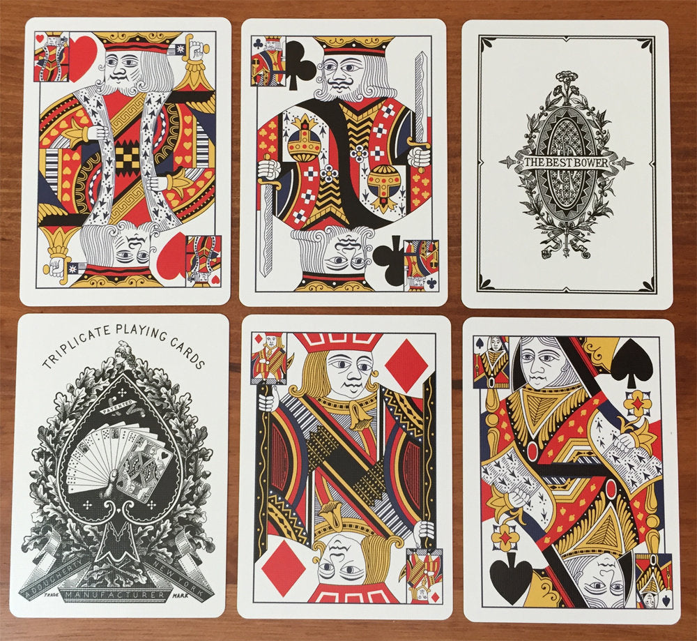4-Decks Set 1876 Andrew Dougherty No.18 Triplicate Original Release Playing Cards Restoration (Limited)