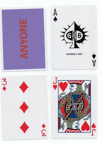 Anyone Worldwide Purple/Red Cap Logo Playing Cards