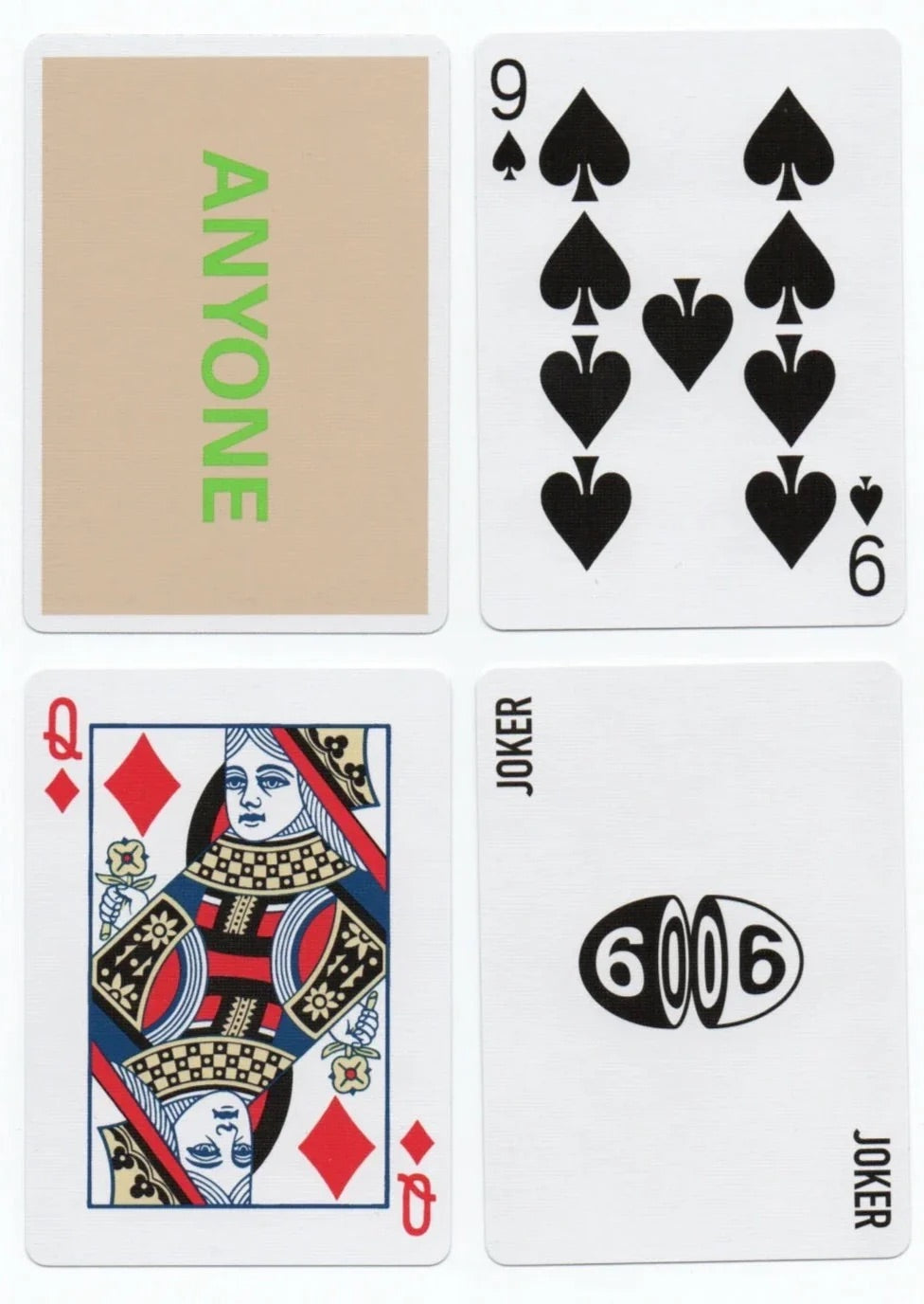 Anyone Worldwide Beige/Green Cap Logo Playing Cards
