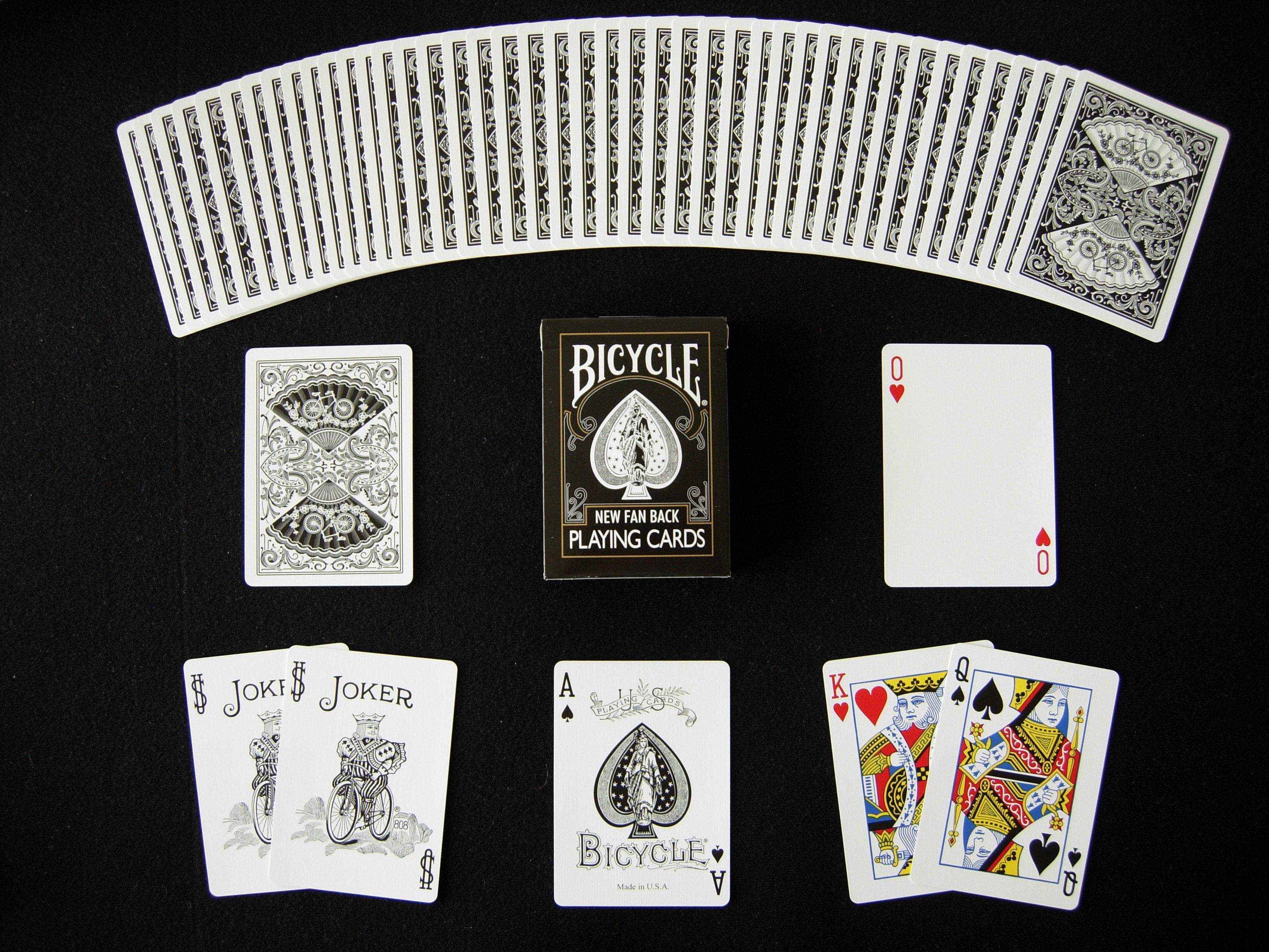 Bicycle Black New Fan Back Deck Playing Cards