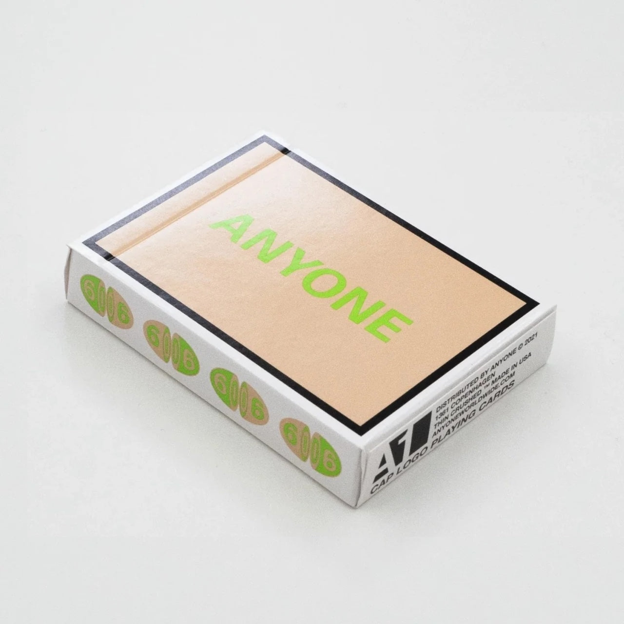 Anyone Worldwide Beige/Green Cap Logo Playing Cards
