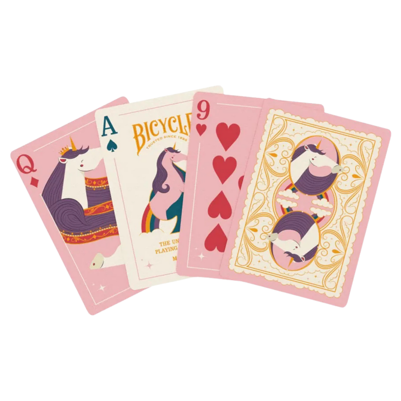 Bicycle Unicorn Pink Playing Cards