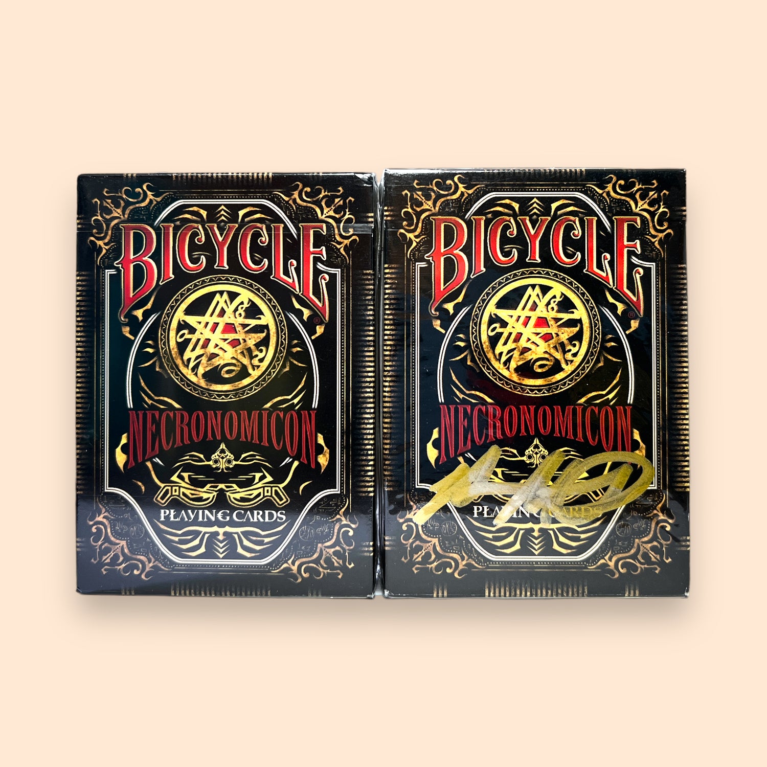 2 Decks Bicycle Necronomicon Playing Cards Signed