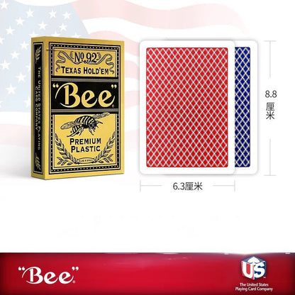 Bee Premium Plastic Gold Playing Cards Jumbo Index Waterproof Deck