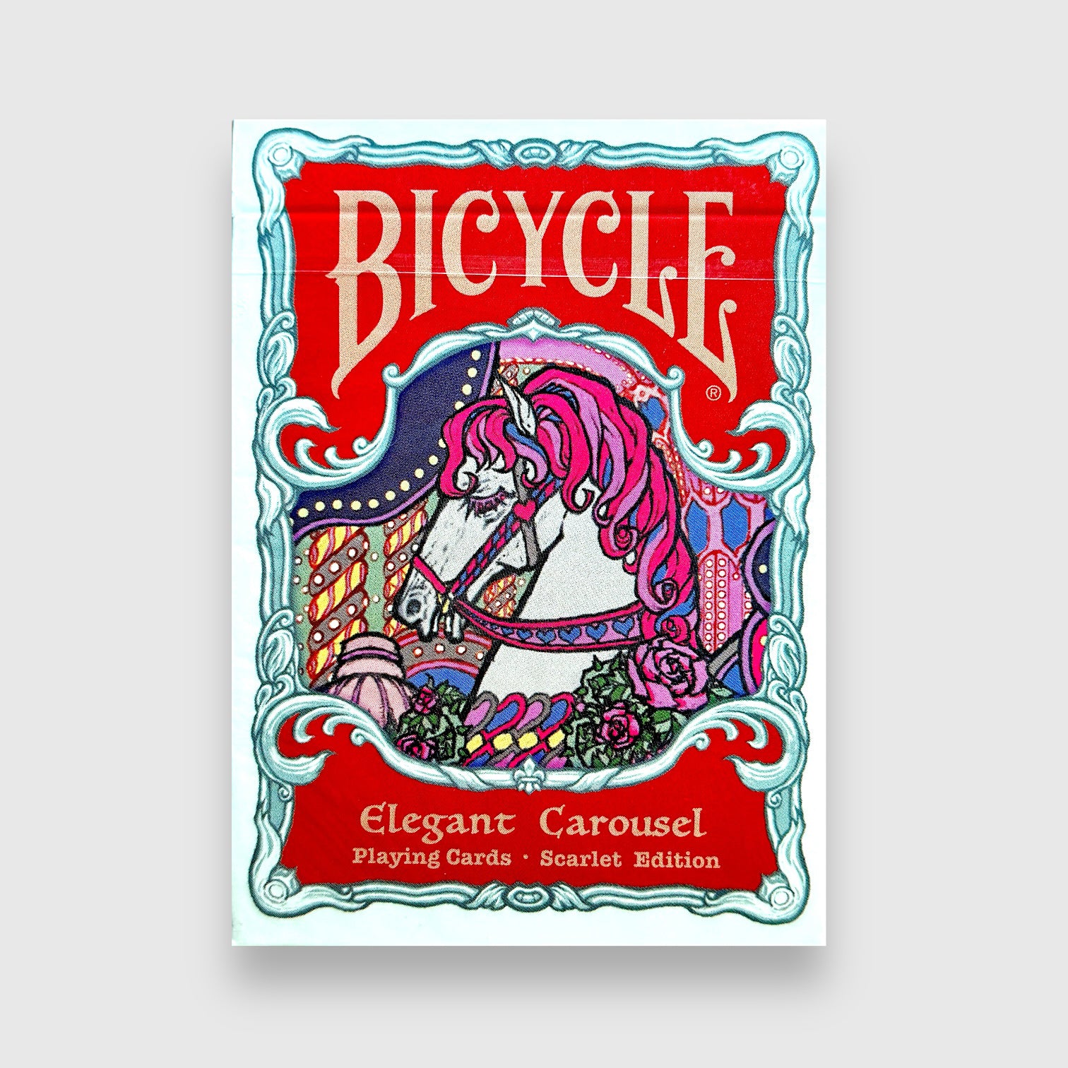 Bicycle Elegant Carousel Scarlet Red Playing Cards [FREE GOODIES]