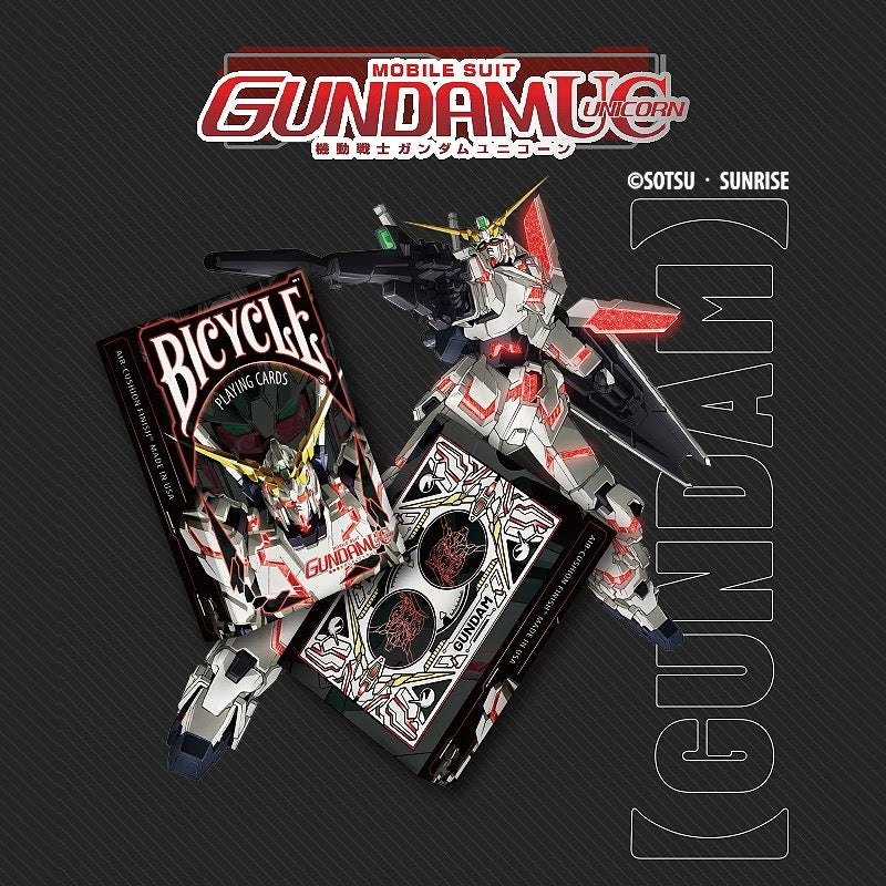 Bicycle Gundam Seed 00 UC Unicorn 4-decks collection in acrylic case