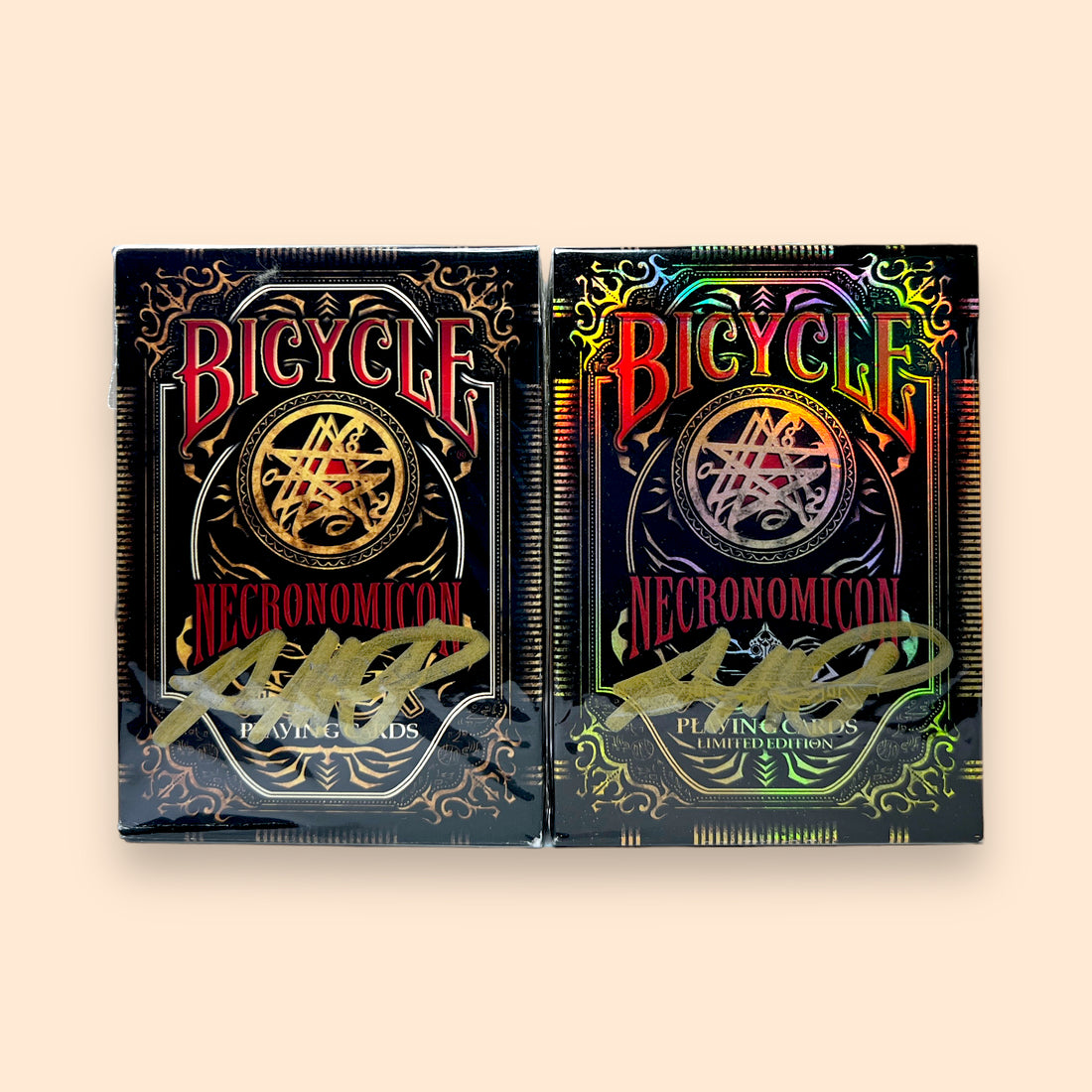 Bicycle Necronomicon Limited Foil Edition Playing Cards Signed