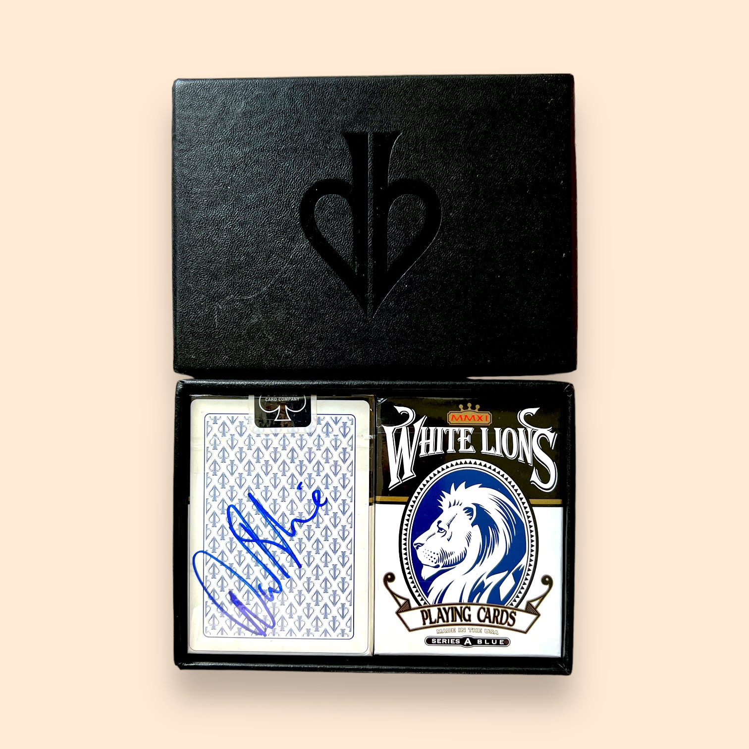 White Lions Series A Blue Playing Cards Signed by David Blaine Collector set