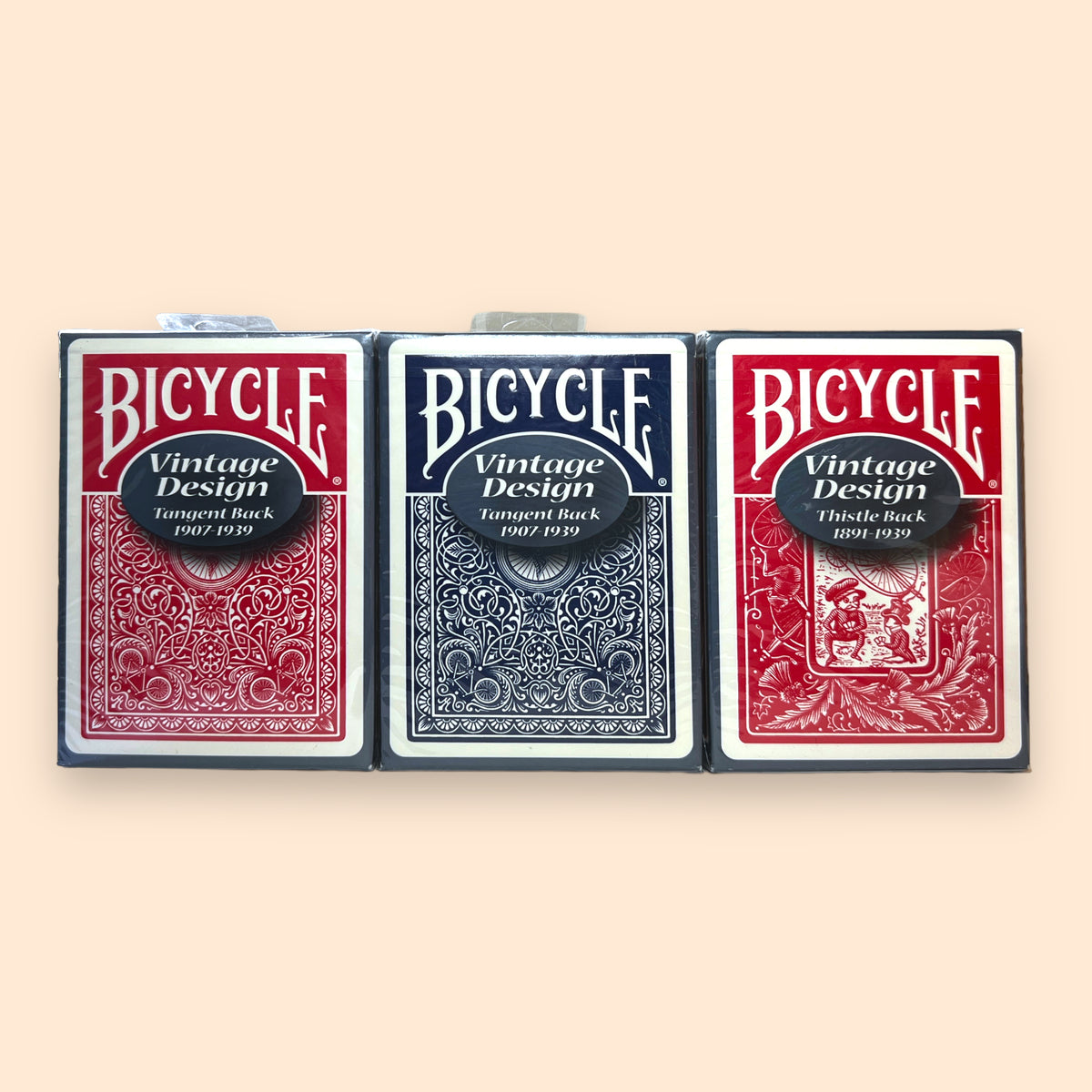 Bicycle Vintage Design Tangent + Thistle Back Playing cards