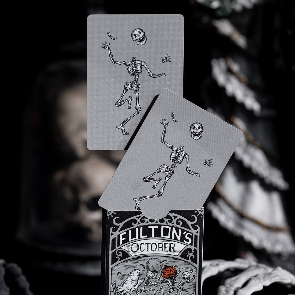 Fultons October Tombstone Grey Playing Cards
