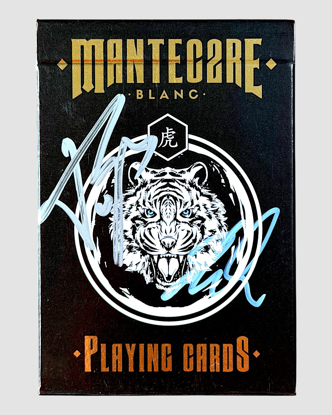 Mantecore Blanc Signed by Edo Huang and Ben Loo playing cards
