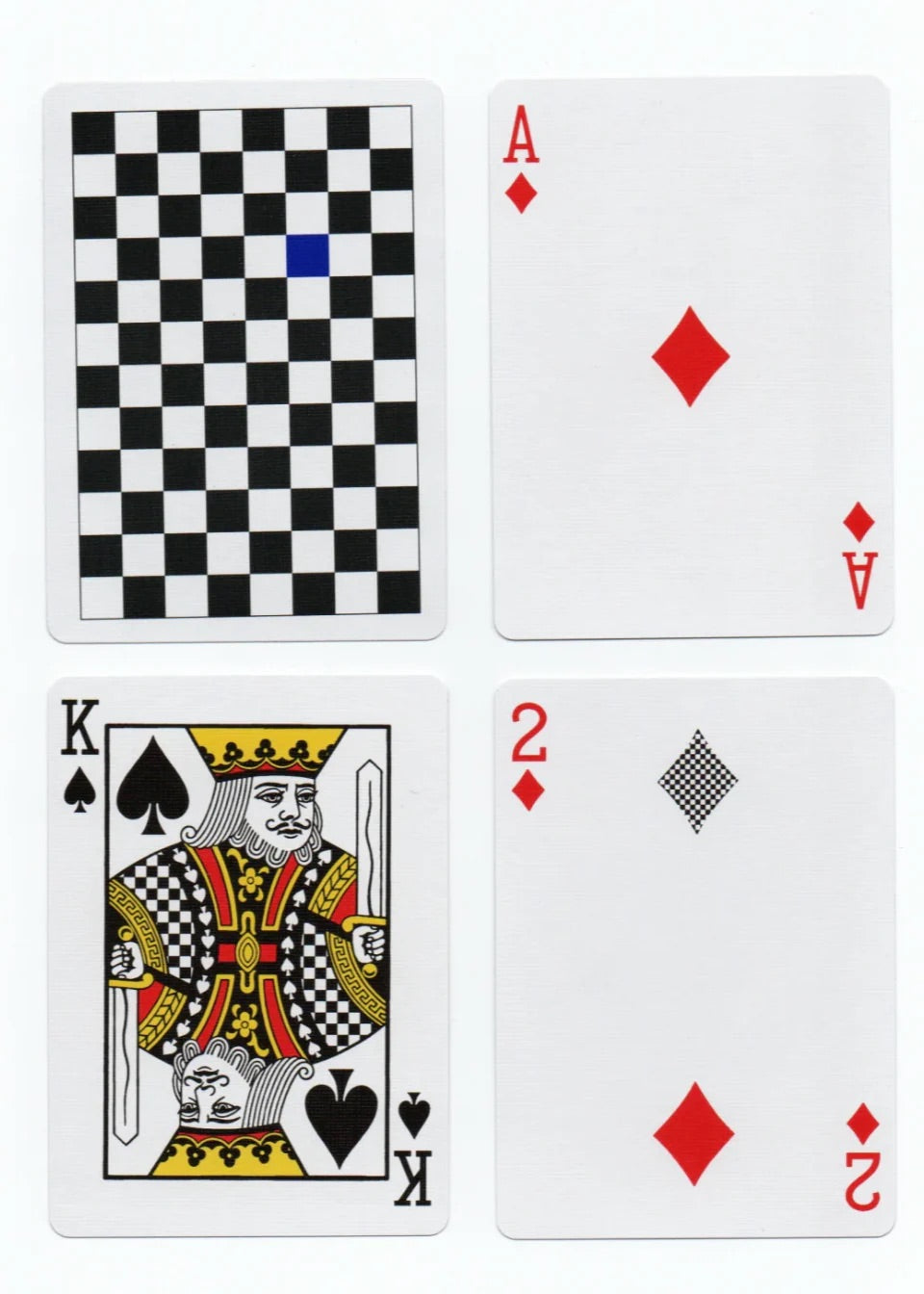 Anyone Worldwide Off-Check Blue Checkerboard Playing Cards