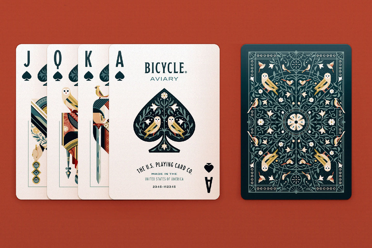 Bicycle Aviary Red &amp; Green Playing Cards