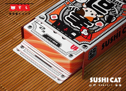 Sushi Cat Foil with Gilded Playing Cards