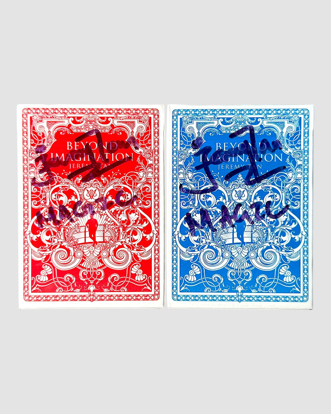 Beyond Imagination SIGNED Playing Cards V2 2-Decks Set – Crimson &amp; Azure Edition