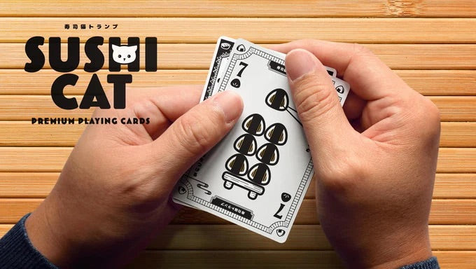 Sushi Cat Foil with Gilded Playing Cards