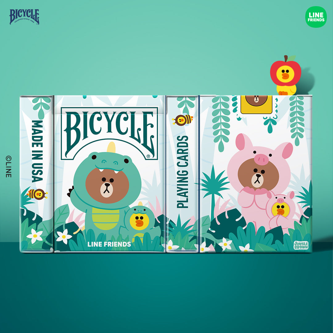 Bicycle Line Friends Family &amp; Jungle Brown Playing Cards