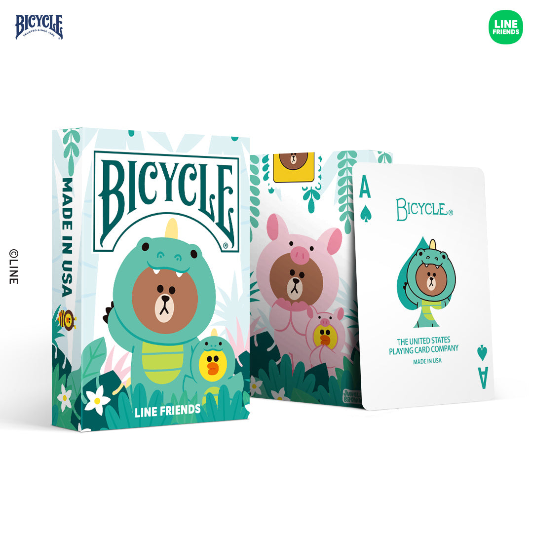 Bicycle Line Friends Family &amp; Jungle Brown Playing Cards