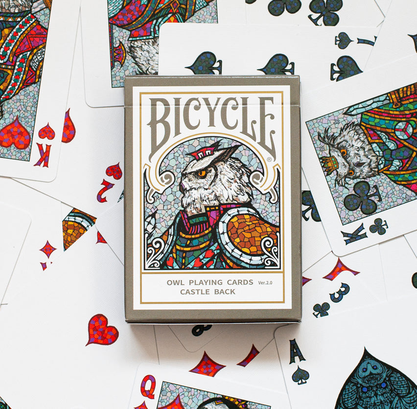 Bicycle Owl 2 playing cards by Yasuyuki Honne